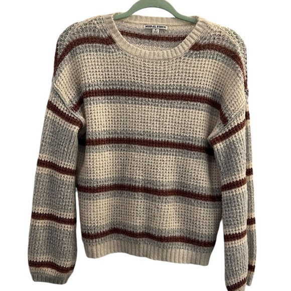 Moral Fiber Striped Crew Neck Sweater Size Small - Picture 1 of 9